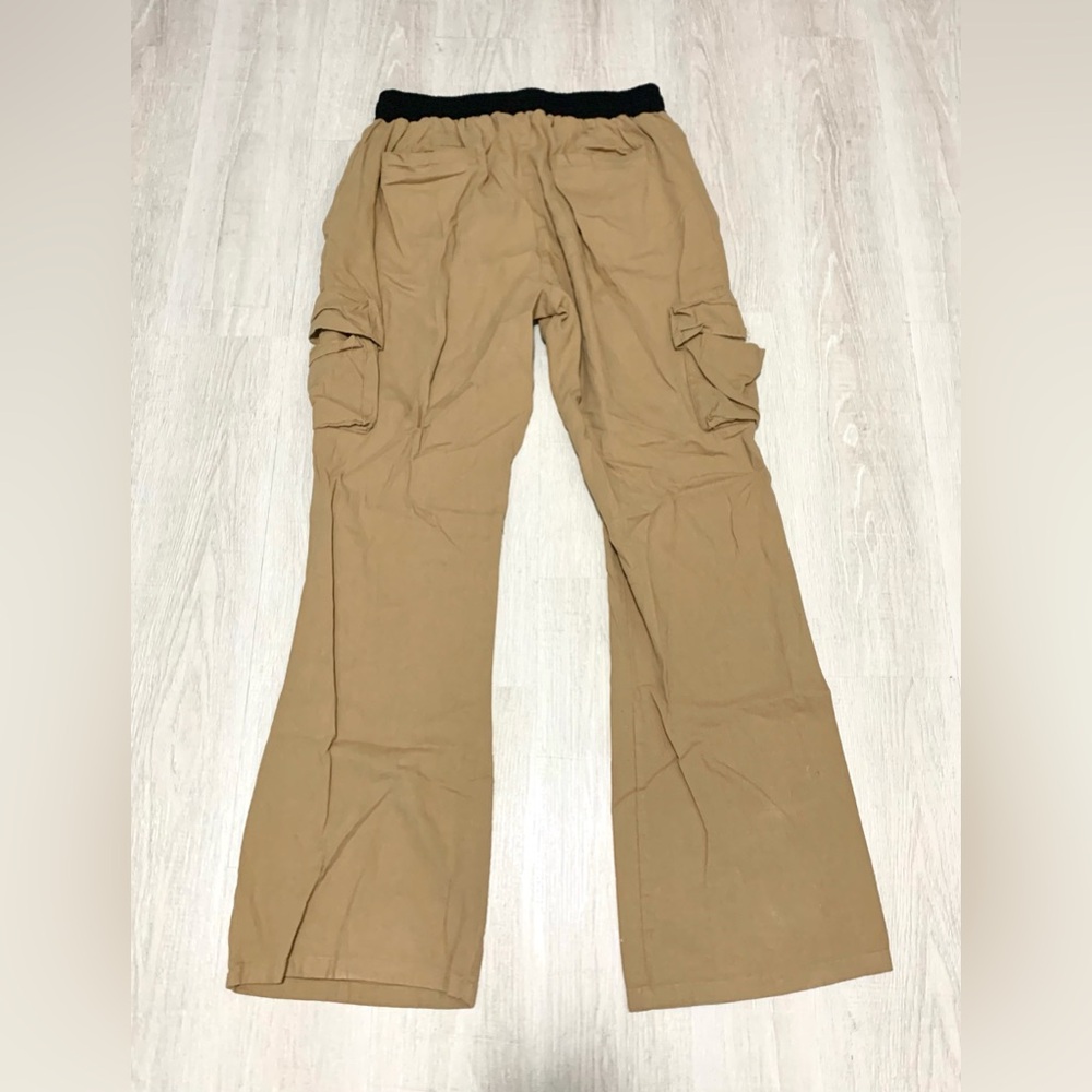 MNML Cargo Drawcord Jogger Pants Khaki Black Drawstring Large - Picture 3 of 12